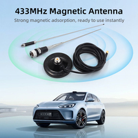 Antenne double bande VHF/UHF à polarisation verticale 144/430 MHz 12 dBi à gain élevé avec base magnétique et connecteur fileté pour autoradio, compatible OEM