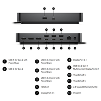 Station d'accueil Pro Thunderbolt 5 WD25TB5 avec station d'accueil 300W pour 80 Gbps 240W PD