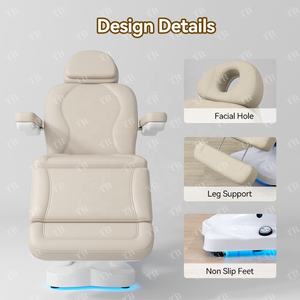 Cama de Cuidado Cosmético Turri, Silla Ajustable Reclinable para Salón de Belleza, <span class=keywords><strong>3</strong></span> Motores, Cama Plegable de Cosmetología - Product Image 5