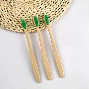 stock bamboo toothbrush SZS-2(green color stock 2500 pcs $0,04 per pcs)