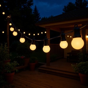 G50 Large Round Bubble LED String Light Solar Powered Outdoor Courtyard Decoration 25000 Hours Lifespan - Product Image 1