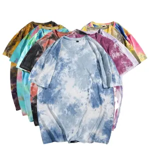 2024 dell'oem streetwear camicia a tee tie dye camicia di seta cotone stampato camicie firmate unisex vintage di alta qualità