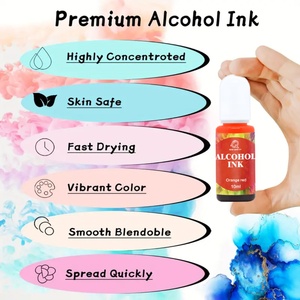 TIMESRUI Encre Alcoolisée Vibrante Super Concentrée à Base d'Alcool <span class=keywords><strong>pour</strong></span> l'Art de <span class=keywords><strong>la</strong></span> Résine Époxy, les Gobelets, les Bijoux, le Verre et <span class=keywords><strong>la</strong></span> <span class=keywords><strong>Peinture</strong></span> Céramique - Product Image 3