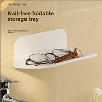 Organisateur mural pliable en plastique à ventouse pour téléphones, vêtements et rangement de salle de bain, sans perçage, pour l'exportation