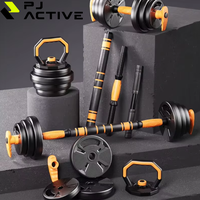 PINJIAN Logo Personnalisé 3-en-1 Haltères, Barbell et Kettlebell, Ensemble Réglable de 10 à 40 kg