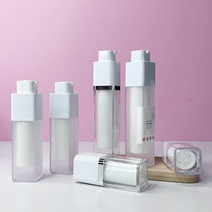 Flacon pompe airless carré de luxe remplaçable 30 ml 50 ml, flacon pompe airless pour lotion, flacon pompe airless pour crème solaire, flacons pompe airless pour cosmétiques - Product Image 5