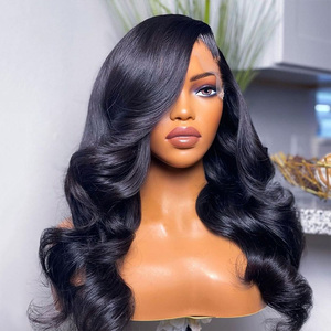 Perruques en cheveux humains 100% naturels, ondulées, bordeaux 99j, pré-épilées, avec dentelle frontale complète 13*4, vente en gros d'usine - Product Image 3