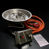 Kit de brûleur à gaz rond en acier inoxydable de 300 mm pour foyer extérieur et cheminée.
