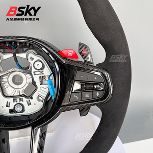 Volante de Fibra de Carbono con Piel de Ciervo para <span class=keywords><strong>BMW</strong></span> G80 G82 G87 F90 <span class=keywords><strong>M8</strong></span> F97 F98 F95 F96 G20 G30 G22 G01 G02 G06 G29 F40 F44 F32 F15 M - Product Image 4