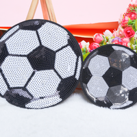 Décorations brodées 3D écologiques à thème football dessin animé, patchs en tissu, autocollants à paillettes pour vêtements de sport, fleurs et cœurs