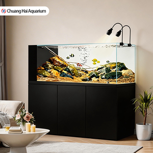 Acuario de cristal ultra transparente con filtro inferior para sala de estar, ideal para <span class=keywords><strong>Ranchu</strong></span> y paisajes acuáticos de arroyo - Product Image 1