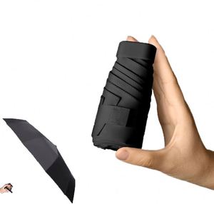 Mini parapluie de poche pliable, portable, protection contre le soleil et la pluie, protection UV, coupe-vent, compact, léger, avec étui - Product Image 2