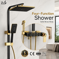 Système de douche thermostatique 4 voies en laiton massif H59, mural, encastré, avec mitigeur pluie, pour projets de construction