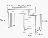 Meilleures ventes : Ensemble coiffeuse moderne européen en bois massif avec miroir éclairé et réglable, modulaire et écologique, pour appartement