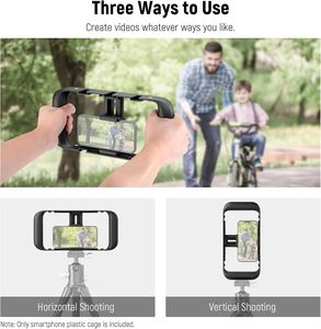 NEEWER Rig vidéo pour smartphone, stabilisateur vidéo pour téléphone, cage de vlogging avec support de trépied à griffe froide, rig pour smartphone pour vidéaste - Product Image 3