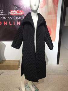 Cappotto <span class=keywords><strong>Oversize</strong></span> nero lungo imbottito in cotone lungo con spalline laterali a manica lunga ampia da <span class=keywords><strong>donna</strong></span> alla moda <span class=keywords><strong>giacca</strong></span> calda nuova invernale - Product Image 6