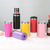 Bouteille isotherme en acier inoxydable 304 de 16 oz, porte-bière, double paroi isolée, isolation thermique de 6 à 12 heures, portable, minimalisme moderne