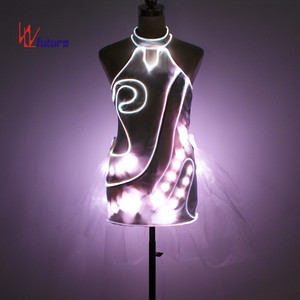 Abito LED Futuristico in Fibra Ottica per Danza Senza Vestiti, Luci LED Natalizie, Abiti Moda Donna - Product Image 4