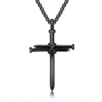 Groothandel goedkope prijs titanium staal kruisketting klassieke eenvoudige en veelzijdige roestvrijstalen nagelhanger ketting