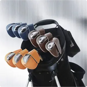 Outdoor Golf Head Cover Portable PU Golf Club Iron Head Sleeve Golf Putter Protector Wedges Covers Sport Accessories