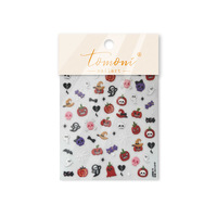 TSZS Lindas Pegatinas de Uñas de Halloween 5D Autoadhesivas con Diseño de Calabaza, Fantasma, Telaraña y Calavera para Decoración de Uñas DIY en Fiestas