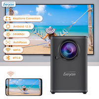 Mini Proyector Everycom H6 MAX 1080P, WiFi Dual, Carcasa Completa, 4K 1080P, Android 12, Proyector Portátil para Cine en Casa
