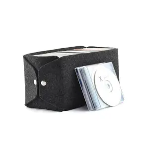 Scatola portaoggetti per CD in feltro pieghevole e pieghevole dal design semplice