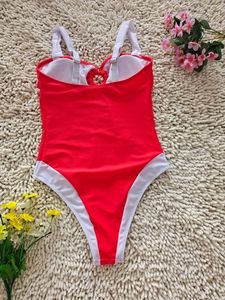 Women's Red Cut Out Swimsuit one piece swimsuit women plus size with women one piece swim suit bathing suits for women custom - Product Image 4