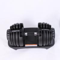 Haltère réglable en acier innovant de 24 kg (52,5 lb) à changement rapide, ensemble de poids 15-en-1 pour entraînement de force à domicile, jambes, noir