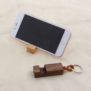 Wooden Cartoon Keychains Creative Keychain Personalized Solid Wood Lazy Phone Stand - Product Image 3