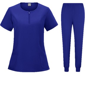 Women's Two Piece <b>Scrub</b> <b>Set</b> Moisture Wicking Knitted Hospital Uniform Split <b>Set</b> S XXL - Product Image 5