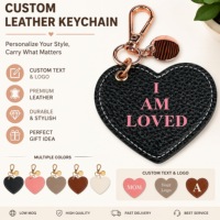 Porte-clés en cuir PU gravé sur mesure en forme de cœur, personnalisé avec initiales, date, monogramme, cadeau souvenir pour les amoureux, jour de Thanksgiving