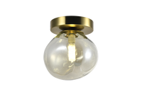 Plafonnier LED vintage doré avec base en métal et verre transparent, moderne, pour intérieur, bureau, salles de bain, balcon