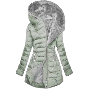Women's Thick Warm <b>Winter</b> Parka Long Coat Hooded Plus Size Print Design Fleece Lined Ladies Padded Puffer Jacket Zipper Closure - Product Image 6