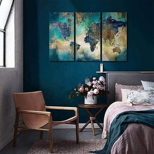 Lớn Bản Đồ Thế Giới <span class=keywords><strong>Canvas</strong></span> In Tường Nghệ Thuật Cho Phòng Khách Văn Phòng 3 Mảnh Màu Xanh Lá Cây Bản Đồ Thế Giới Hình Ảnh Tác Phẩm Nghệ Thuật Trang Trí Nội Thất Cho Trang Trí Nội Thất - Product Image 2