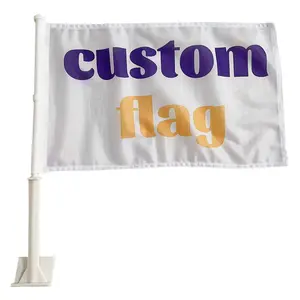 Flags With Logo Any Size Outdoor Advertising Banners 30*45cm Car Flags Ready To Ship Custom Car Flag