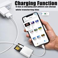 Conectores duales de alta velocidad OTG 3 en 1 lector de tarjetas de memoria SD adaptador de carga para iPhone