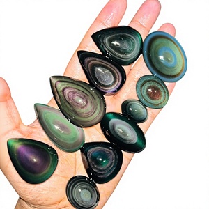 Lote de Gemas Sueltas de Obsidiana Arcoíris Natural y Jaspe Verde de Calidad AAA+ para Joyería Fina, Pendientes y Colgantes FAIJAN GEMS - Product Image 1
