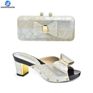 Haute qualité talons italiens femmes 2023 chaussures de luxe pour chaussures africaines et pochette assortie femmes chaussures et sac ensemble pour la fête - Product Image 5