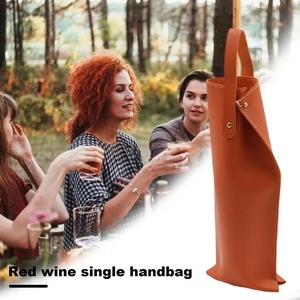 Bolsa de Vino Reutilizable de Lujo, Diseño Protector de Piel Sintética, Bolsa para Botella de Vino con Asa, Bolsa para Champán, Uso en Fiestas - Product Image 5