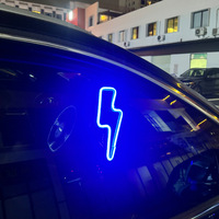 Lumière d'ambiance néon LED pour fenêtre de voiture, décoration intérieure, lumière en forme de cœur, effet lumineux, compatible OLIVER
