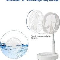 Ventilador telescópico plegable de 7200mAh con carga USB, ventilador de escritorio portátil de bajo ruido, ventilador de refrigeración para viajes al aire libre, 3 velocidades