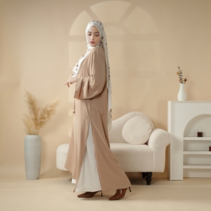 Nouvelle Abaya décontractée à fente pour femmes, robe <span class=keywords><strong>musulmane</strong></span>, robe maxi modeste, kaftan, vêtements <span class=keywords><strong>de</strong></span> <span class=keywords><strong>prière</strong></span> pour l'Aïd, <span class=keywords><strong>tenue</strong></span> arabe islamique <span class=keywords><strong>de</strong></span> Dubaï - Product Image 3
