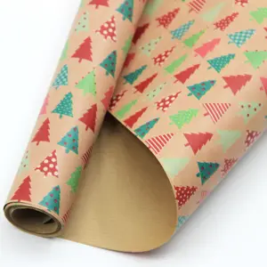 2020 80g New Design Line Kraft Paper Gift Wrap Christmas Tree Art Paper in 2020 For Packing