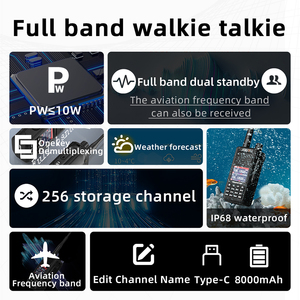 Ksun uv65p IP68 10W công suất cao <span class=keywords><strong>VHF</strong></span> <span class=keywords><strong>UHF</strong></span> băng tần kép 144-520MHz ham FM Đài phát thanh không khí thu tầm xa không thấm nước Walkie talkies - Product Image 4