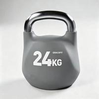 Kettlebell HRX 32 kg, poignée en acier électroplaqué, monobloc, noyau en fonte moulée sous pression, pour entraînement fonctionnel de force, utilisation en salle de sport