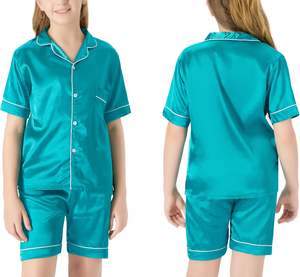 ชุดนอนเด็กผู้หญิง2ชิ้นชุดนอนแขนสั้นมีกระดุมปกเสื้อชุดนอนเด็กผู้หญิง - Product Image 2