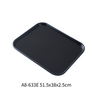 Plateau antidérapant carré en cuir PU et plastique ABS pour service de thé, café et restauration rapide, marron noir A8 630 - Product Image 2