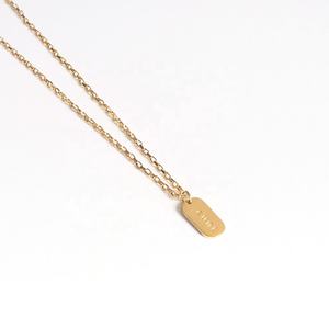 Collar personalizado grabado con palabras traviesas, joyería personalizada de acero inoxidable con cadena de eslabones, etiqueta dorada para adultos - Product Image 2