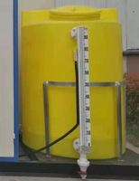 Medidor de Nivel Magnético de Bajo Precio 24VCC SS304, Interruptor de Nivel Magnético de Tipo Brida Acrílica SS316L 220VCA para Tanques de Aceite y Agua